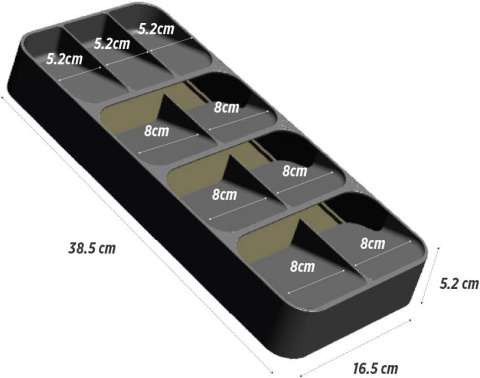 BOAA Fresh Organizer na sztućce z dziewięcioma przegródkami (antracyt)