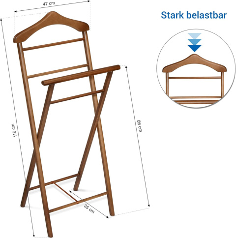 Betten wieszak na ubrania, szer. 47 x dł. 35 x wys. 116 cm, bejcowany buk Betten wieszak na ubrania, szer. 47 x dł. 35 x wys. 116 cm, bejcowany buk