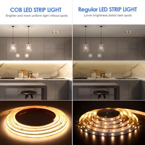 COB taśma świetlna LED 3000K 5m 480 diod LED/m elastyczna bez zasilacza COB taśma świetlna LED 3000K 5m 480 diod LED/m elastyczna bez zasilacza