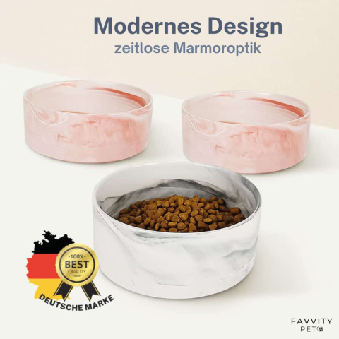 Favvity Miska dla psów i kotów Wykonana z ceramiki - 400ml, różowa Favvity Miska dla psów i kotów Wykonana z ceramiki - 400ml, różowa