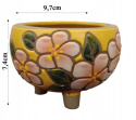Gaplarate ceramiczna doniczna na nogach, recznie malowana 9.7 cm