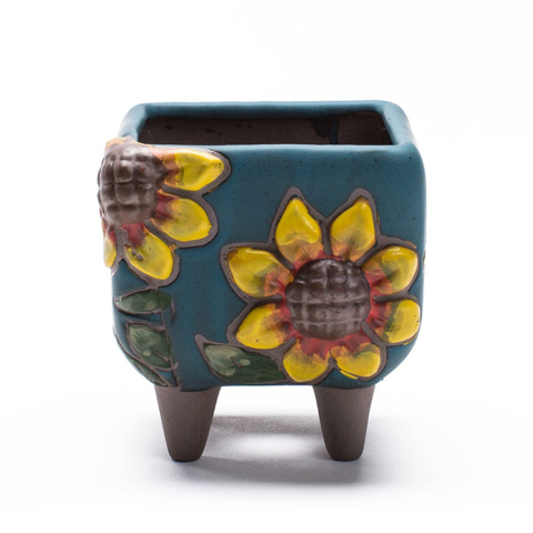 Gaplarate ceramiczna doniczna na nogach, recznie malowana 10 cm Gaplarate ceramiczna doniczna na nogach, recznie malowana 10 cm