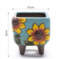 Gaplarate ceramiczna doniczna na nogach, recznie malowana 10 cm Gaplarate ceramiczna doniczna na nogach, recznie malowana 10 cm