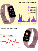OWODO Damski Smartwatch,Inteligentny zegarek dla kobiet z oksymetrem (SpO2) dwa paski fioletowy i czarny