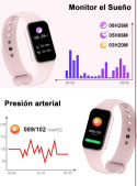 OWODO Damski Smartwatch,Inteligentny zegarek dla kobiet z oksymetrem (SpO2) dwa paski rozowy i czarny