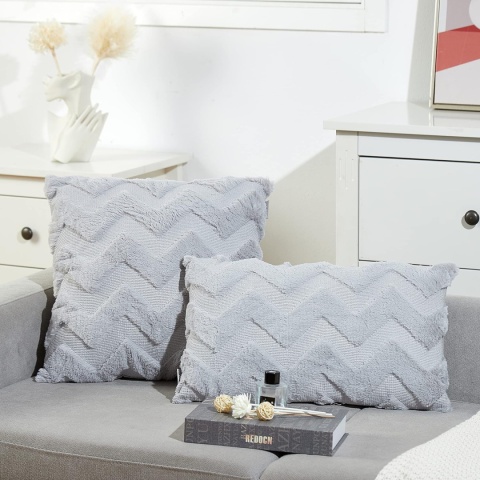 Poszewka na poduszkę ze sztucznego futra zestaw 2 szt, 45x45 cm