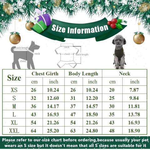 Swiateczny sweter dla psa miękki, cieply rozmiar XL Swiateczny sweter dla psa miękki, cieply rozmiar XL