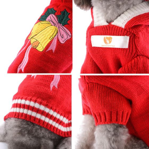Swiateczny sweter dla psa z kapturem Rozmiar L Swiateczny sweter dla psa z kapturem Rozmiar L