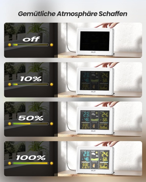 BALDR radiowa stacja pogodowa z czujnikiem zewnętrznym, zegar radiowy