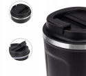 GRANATOWY KUBEK TERMICZNY NA WYNOS MAŁY TERMOS COFFE TO GO 380ml EKO