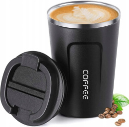 GRANATOWY KUBEK TERMICZNY NA WYNOS MAŁY TERMOS COFFE TO GO 380ml EKO