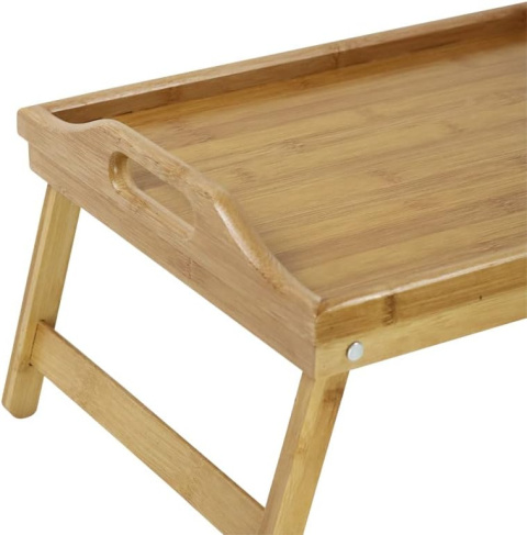 Bambusowa taca stolik śniadaniowa KKTONER do łóżka śniadaniowy 41 cm Bambusowa taca stolik śniadaniowa KKTONER do łóżka śniadaniowy 41 cm