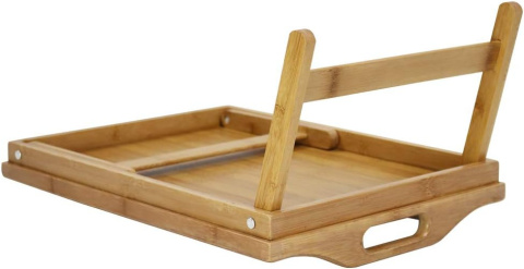 Bambusowa taca stolik śniadaniowa KKTONER do łóżka śniadaniowy 41 cm Bambusowa taca stolik śniadaniowa KKTONER do łóżka śniadaniowy 41 cm