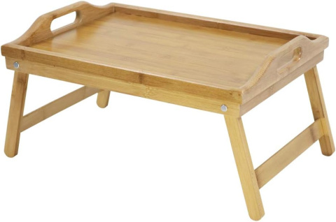 Bambusowa taca stolik śniadaniowa KKTONER do łóżka śniadaniowy 41 cm Bambusowa taca stolik śniadaniowa KKTONER do łóżka śniadaniowy 41 cm