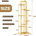 Bamworld Stojak na rośliny, kwietnik , 6-poziomowy, bambusowy, wysoki