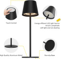 Bezprzewodowa lampa stołowa LED, ściemniana, akumulatorowa, metalowa Bezprzewodowa lampa stołowa LED, ściemniana, akumulatorowa, metalowa