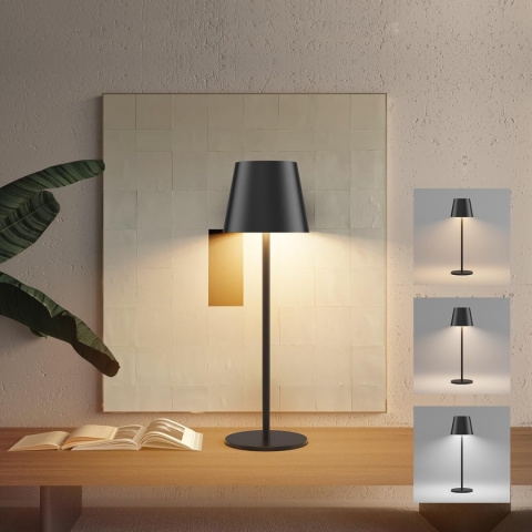 Bezprzewodowa lampa stołowa LED, ściemniana, akumulatorowa, metalowa Bezprzewodowa lampa stołowa LED, ściemniana, akumulatorowa, metalowa