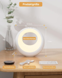 Bonsery Lampka nocna dotykowa, ściemniana, okrągła, z pilotem , RGB
