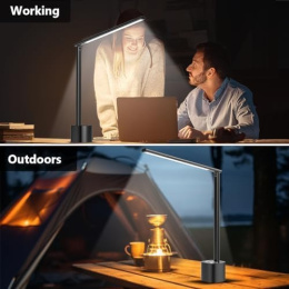 Bravzurg Lampa biurkowa LED, dotykowa, ściemniana, 10 W bezprzewodowa