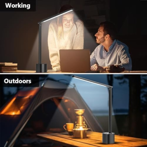Bravzurg Lampa biurkowa LED, dotykowa, ściemniana, 10 W bezprzewodowa Bravzurg Lampa biurkowa LED, dotykowa, ściemniana, 10 W bezprzewodowa