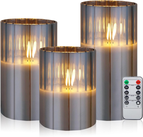 CCLIFE CushHom zestaw świec LED, 3 sztuki, z pilotem, funkcja timera CCLIFE CushHom zestaw świec LED, 3 sztuki, z pilotem, funkcja timera