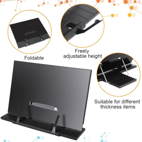 DECARETA Stojak na książki, tablet, regulowany, metalowy DECARETA Stojak na książki, tablet, regulowany, metalowy