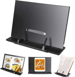 DECARETA Stojak na książki, tablet, regulowany, metalowy