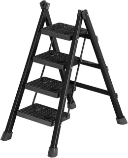 Drabina stojąca 4-stopniowa składana, antypoślizgowa, aluminiowa 180kg