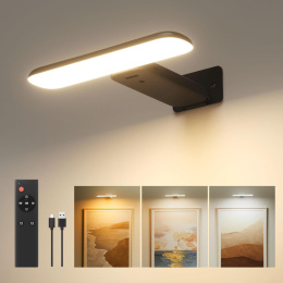 FULEN Lampa Ścienna LED Bezprzewodowa Z Akumulatorem Czarna pilot 3-6K