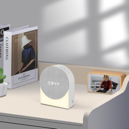 Gemmac Cyfrowy budzik 4 w 1 biały szum głośnik Bluetooth lampka nocna