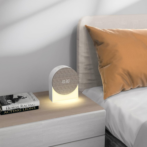 Gemmac Cyfrowy budzik 4 w 1 biały szum głośnik Bluetooth lampka nocna Gemmac Cyfrowy budzik 4 w 1 biały szum głośnik Bluetooth lampka nocna