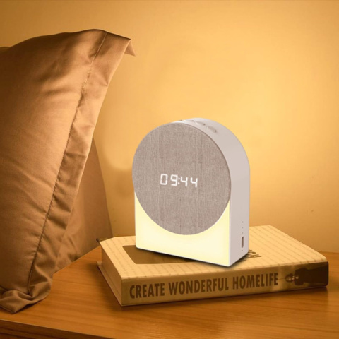 Gemmac Cyfrowy budzik 4 w 1 biały szum głośnik Bluetooth lampka nocna Gemmac Cyfrowy budzik 4 w 1 biały szum głośnik Bluetooth lampka nocna