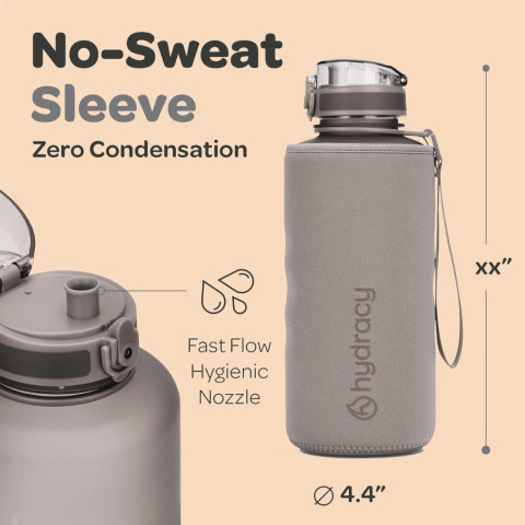 Hydracy Butelka na wodę z podziałką czasową 2 l, bez BPA Hydracy Butelka na wodę z podziałką czasową 2 l, bez BPA