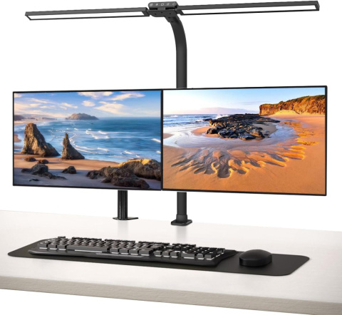 Lampa biurkowa LED, zaciskowa, 1800 lum, podwójna głowica , sciemniana Lampa biurkowa LED, zaciskowa, 1800 lum, podwójna głowica , sciemniana