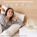 Lampka nocna z 2 budzikami swietlnymi, ładowanie,10 dźwiękow,dotyk Lampka nocna z 2 budzikami swietlnymi, ładowanie,10 dźwiękow,dotyk