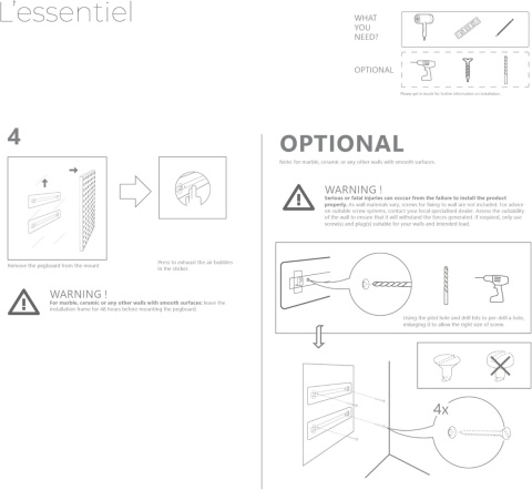 L'essentiel Organizer ścienny , 56 x 56 cm, kompletny zestaw L'essentiel Organizer ścienny , 56 x 56 cm, kompletny zestaw