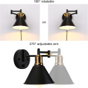 Lightess Vintage Kinkiety ścienne do wnętrz z przełącznikiem 2 szt