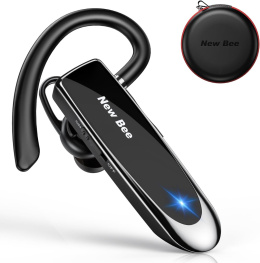 New bee Zestaw słuchawkowy Bluetooth głośnomówiący, plus etui