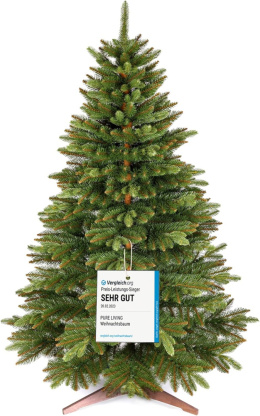 PureLiving sztuczna choinka premium 180cm drewniany stojak i torba