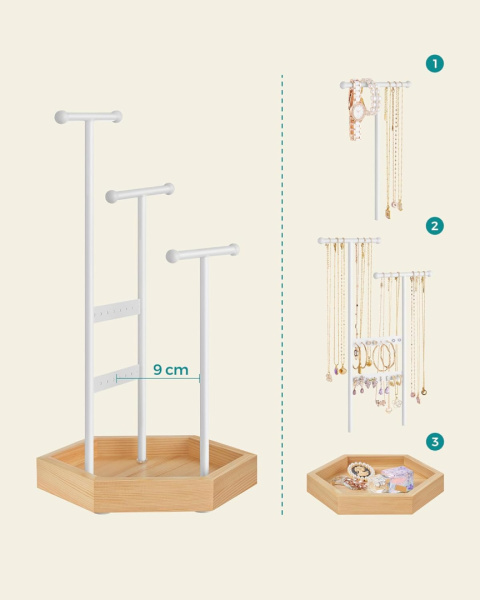 SONGMICS Stojak na biżuterię, metalu i drewna XL SONGMICS Stojak na biżuterię, metalu i drewna XL