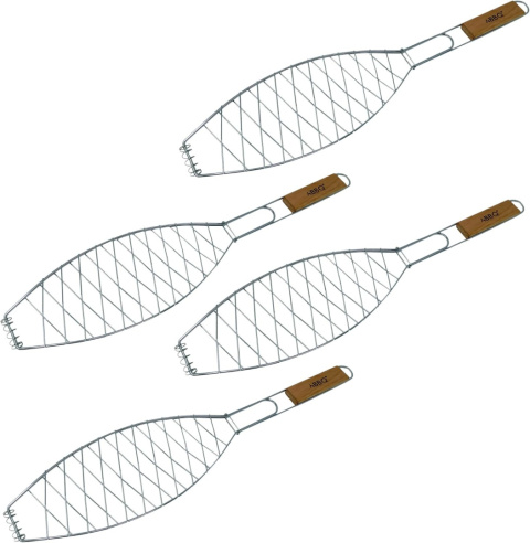 Zestaw do grillowania ryb ToCi 4 szt. z drewnianą rączką (57 x 13 cm) Zestaw do grillowania ryb ToCi 4 szt. z drewnianą rączką (57 x 13 cm)