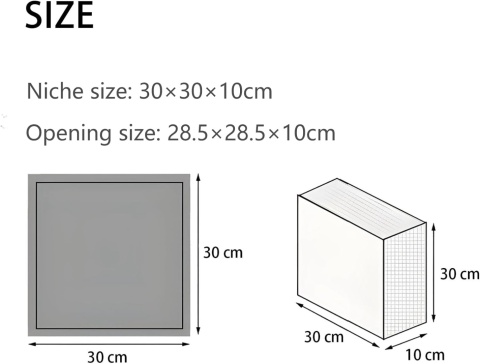 sunrik Nisza prysznicowa wbudowana, ze stali nierdzewnej, 30x30 x10 cm sunrik Nisza prysznicowa wbudowana, ze stali nierdzewnej, 30x30 x10 cm