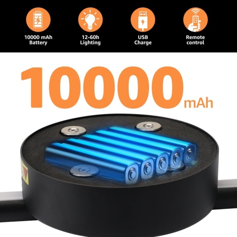 Aipsun Akumulatorowa lampa ścienna z pilotem 100 cm ściemniania timer Aipsun Akumulatorowa lampa ścienna z pilotem 100 cm ściemniania timer