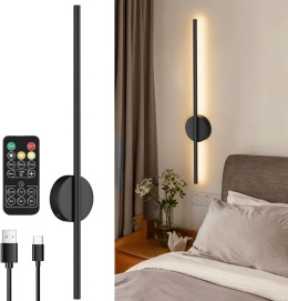 Aipsun Akumulatorowa lampa ścienna z pilotem 100 cm ściemniania timer