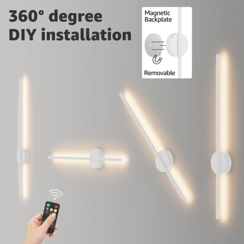 Aipsun Akumulatorowa lampa ścienna z pilotem 60 cm ściemniania timer Aipsun Akumulatorowa lampa ścienna z pilotem 60 cm ściemniania timer