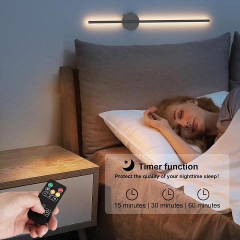 Aipsun Akumulatorowa lampa ścienna z pilotem 60 cm ściemniania timer Aipsun Akumulatorowa lampa ścienna z pilotem 60 cm ściemniania timer