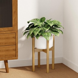 Bamworld Stojak na kwiaty taboret na rośliny regulowany 32cm drewniany