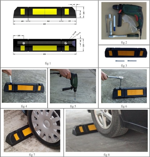 GUMOWE OGRANICZNIKI PARKOWANIA 2 SZT SNS SAFETY RAMPA 60x12x10 GUMOWE OGRANICZNIKI PARKOWANIA 2 SZT SNS SAFETY RAMPA 60x12x10