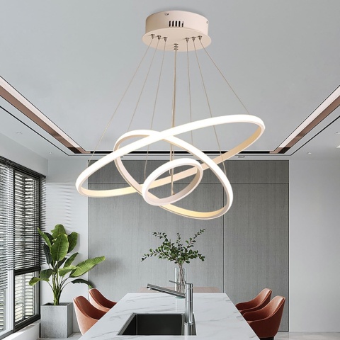 Lampa wisząca LED, 3 pierścienie ściemniana, 3000-6000 K, pilot Lampa wisząca LED, 3 pierścienie ściemniana, 3000-6000 K, pilot
