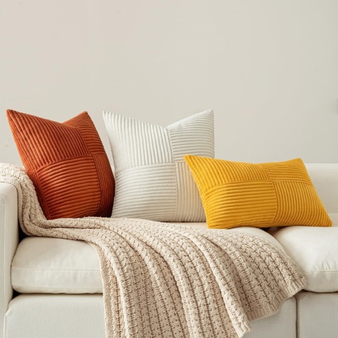 MIULEE Zestaw 2 poszewek na poduszki sztruksowe 50x 50 cm 2 sztuki MIULEE Zestaw 2 poszewek na poduszki sztruksowe 50x 50 cm 2 sztuki